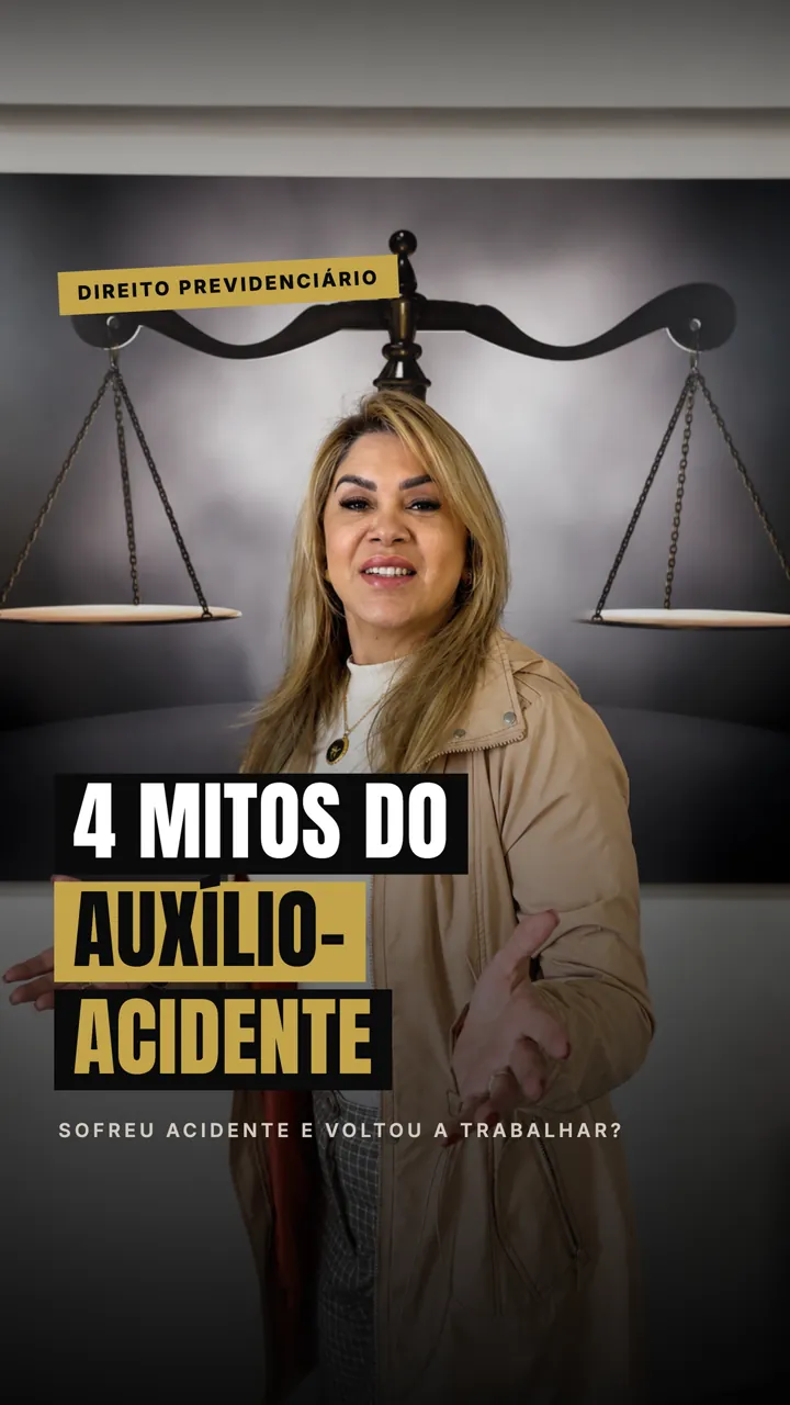 Capa do vídeo: 4 mitos do auxílio-acidente — sofreu acidente e voltou a trabalhar?